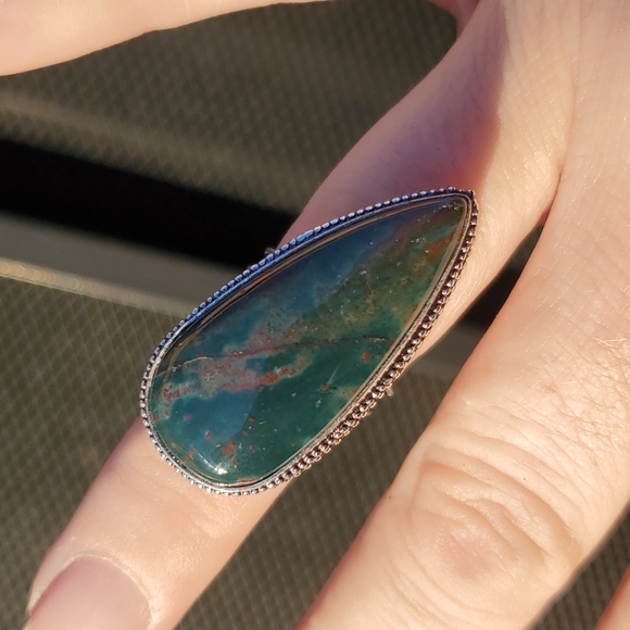 New Bloodstone 925 Silver Ring. - Picture 8 of 11